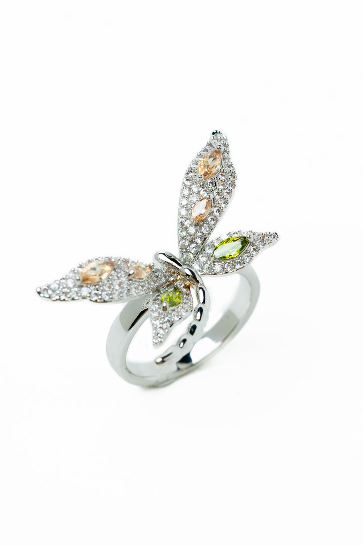 Shiny Butterfly Ring - Silver Mojito
