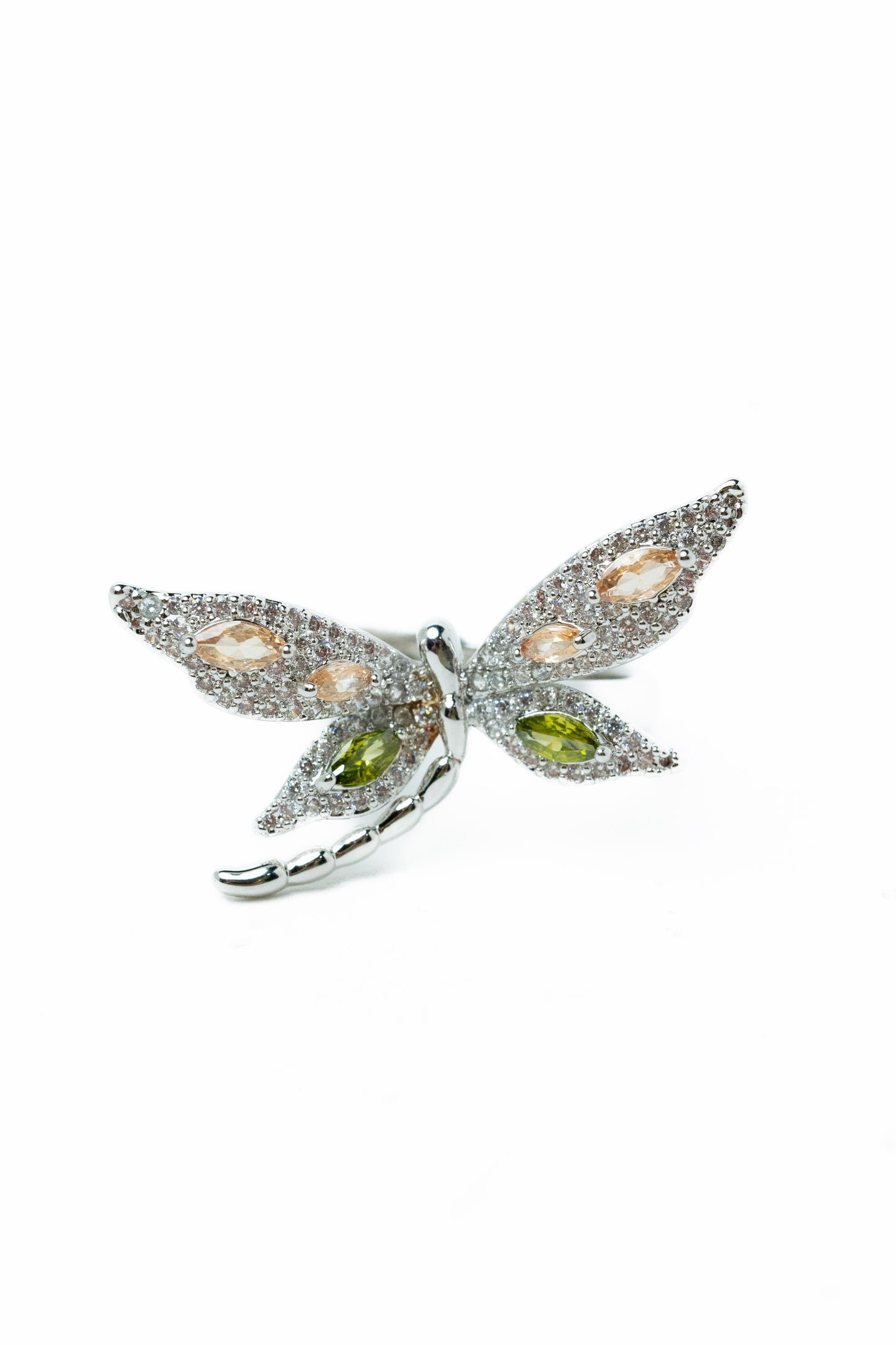 Shiny Butterfly Ring - Silver Mojito