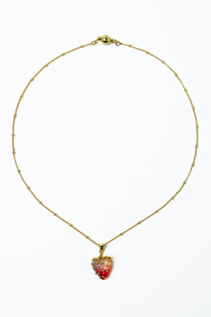 Berry Queen Necklace - Gold Strawberry Sparkle