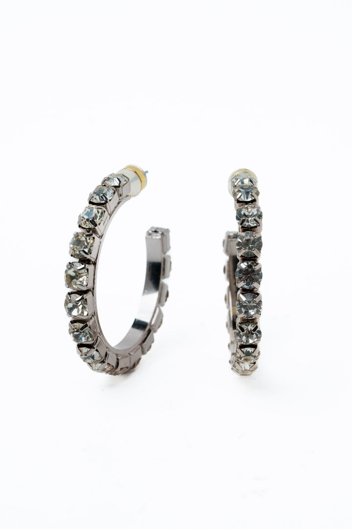 Ava Earrings Large - Metallic Platinum