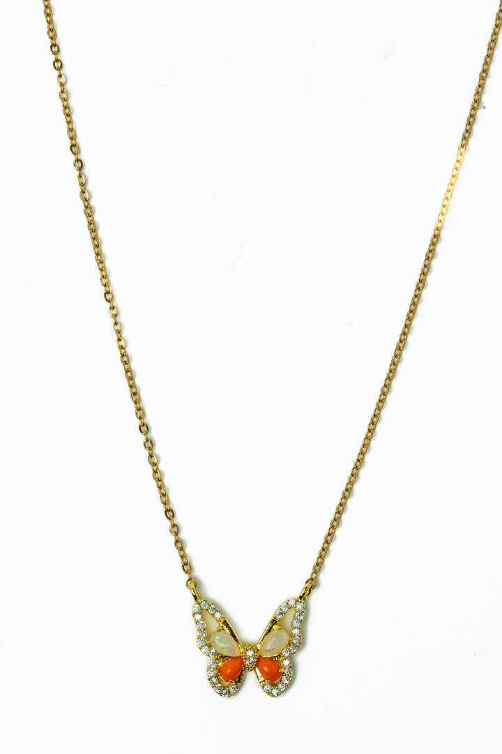 Orange Blossom Necklace - Gold Citrus Punch