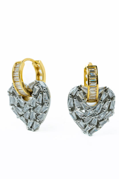 Mixed Heart Earrings - 2 Colors!