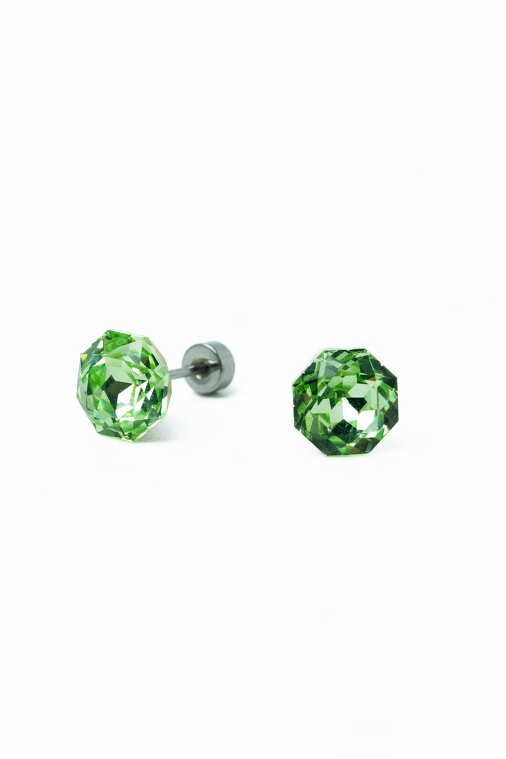 Prim Hexagon Earrings - Silver Fiji Island