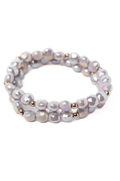 Shimmering Midnight Bracelet Set - Metallic Platinum