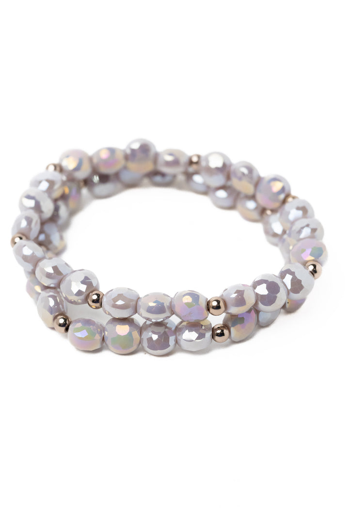 Shimmering Midnight Bracelet Set - Metallic Platinum