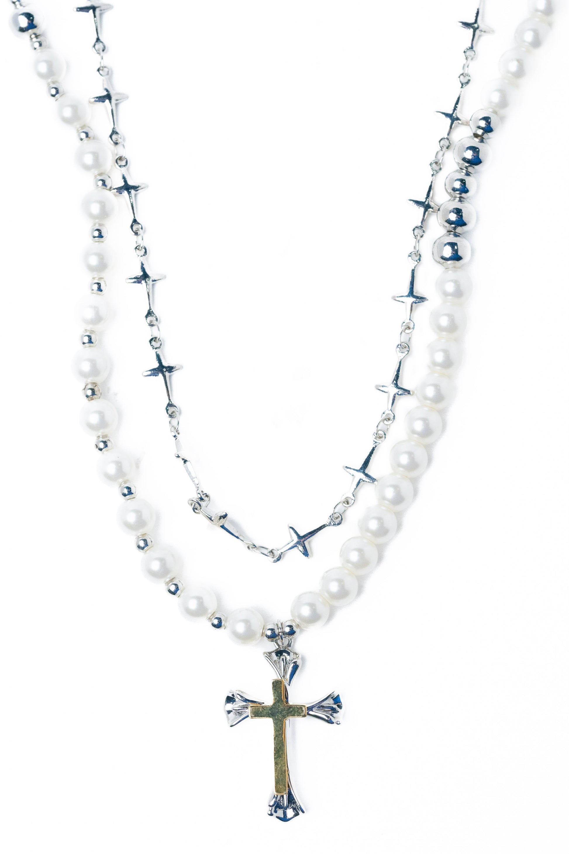 Like A Prayer Necklace - Silver Pearl
