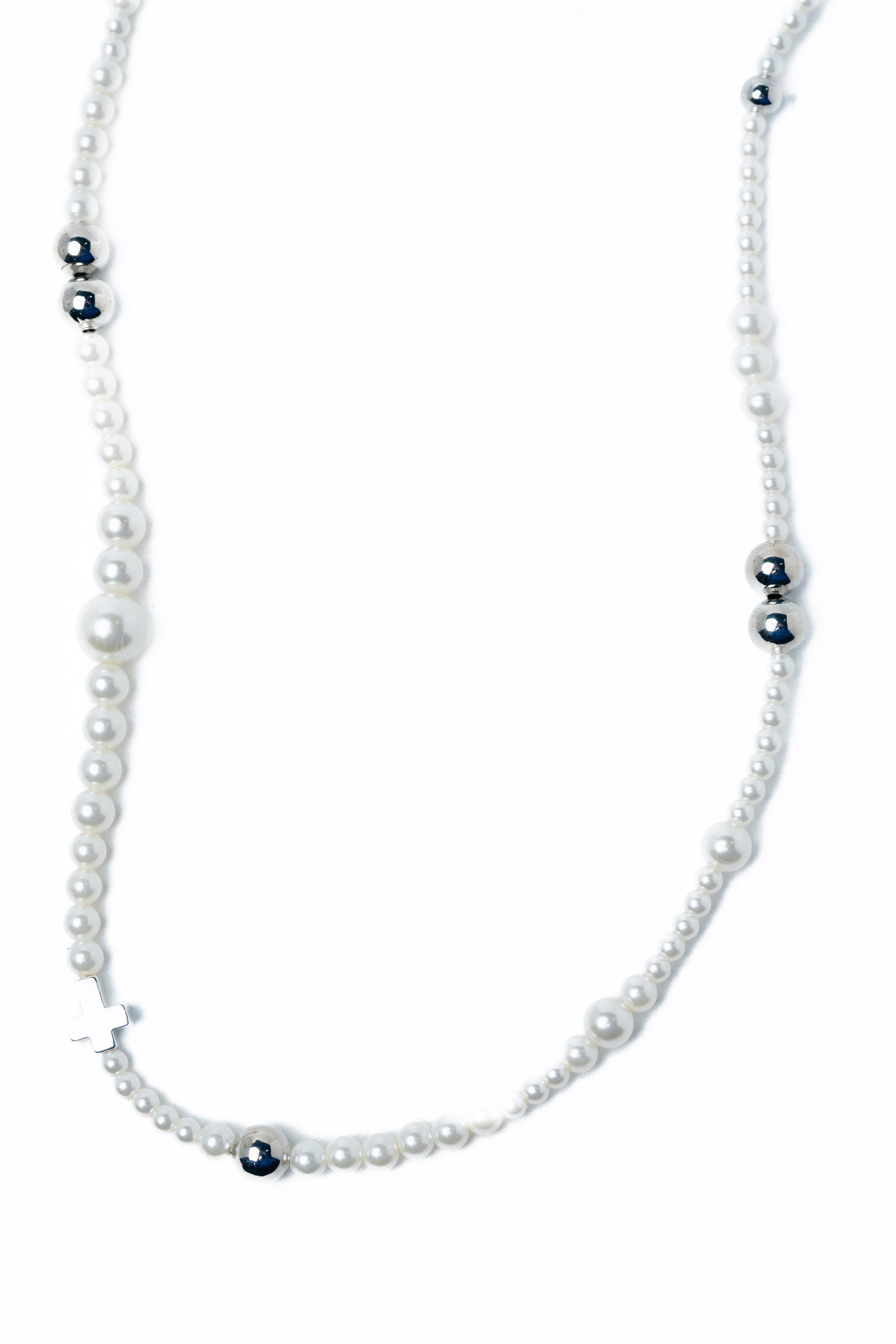Adoration Necklace - Silver Pearl