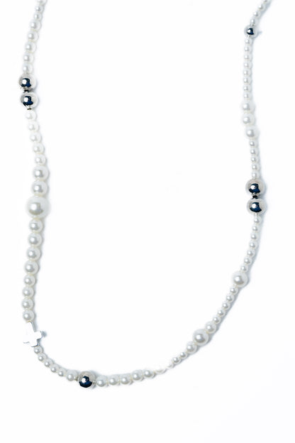 Adoration Necklace - Silver Pearl