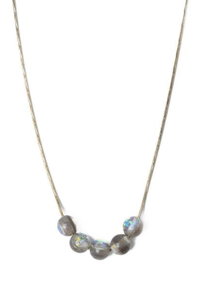 London Fog Necklace - Metallic Linen