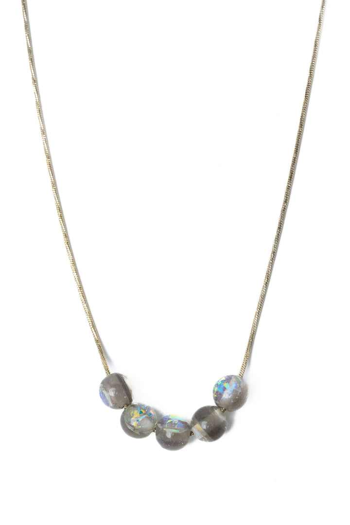 London Fog Necklace - Metallic Linen