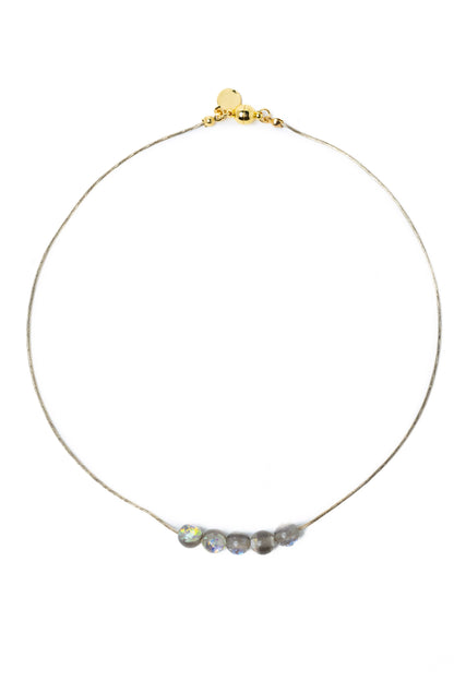 London Fog Necklace - Metallic Linen