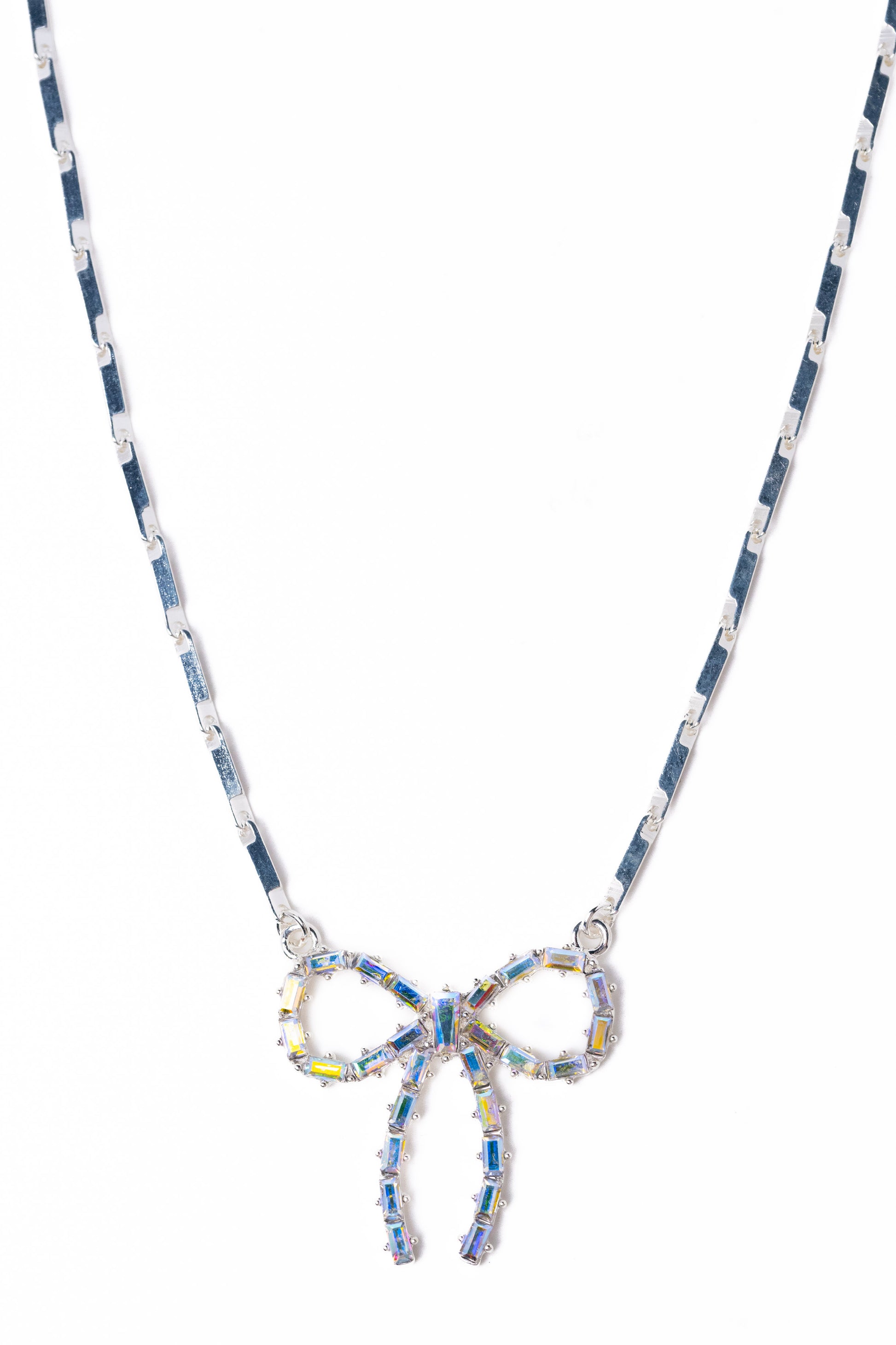 Camille Necklace - Liquid Metallic Pearl White