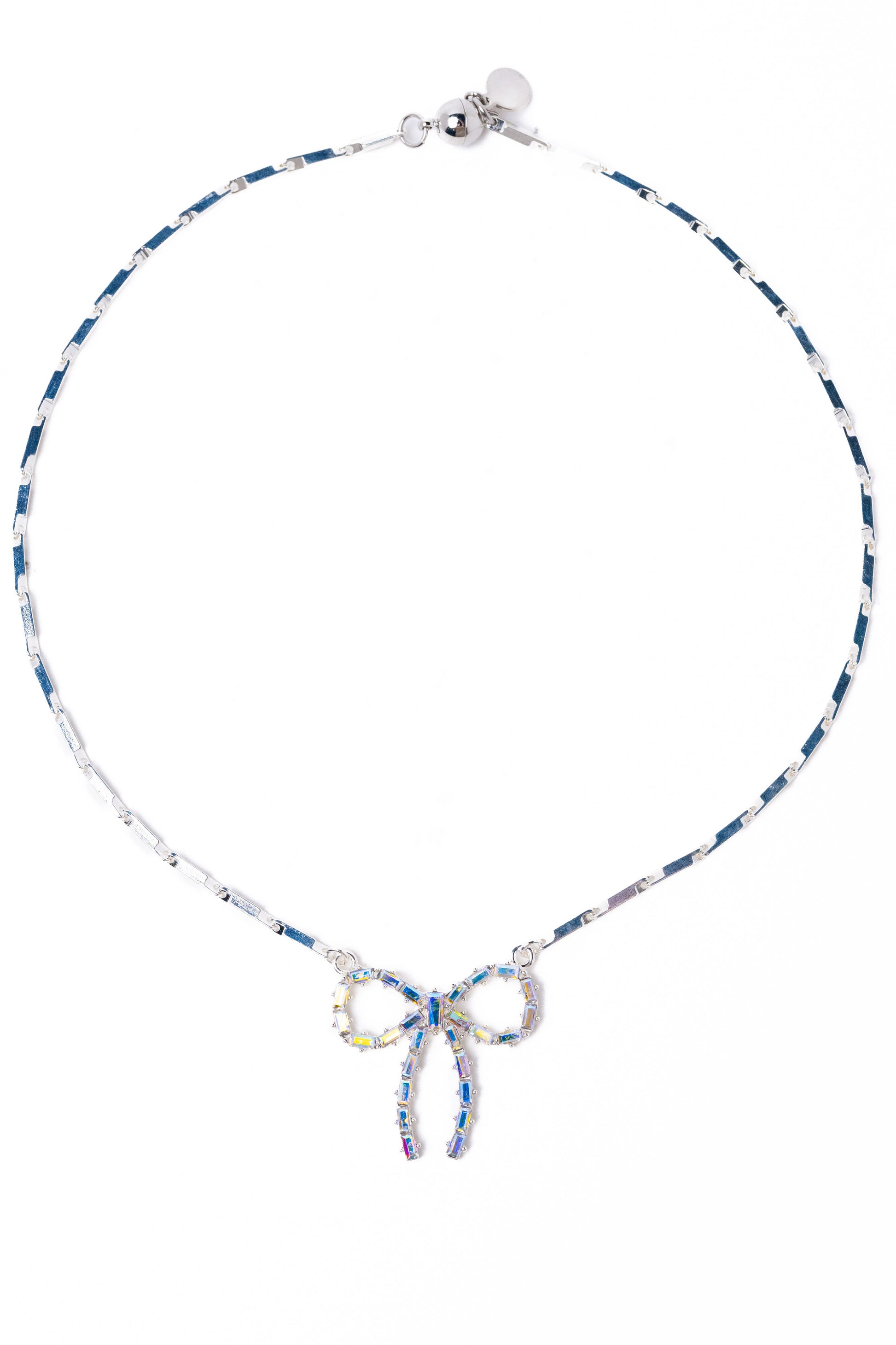 Camille Necklace - Liquid Metallic Pearl White
