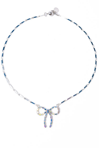 Camille Necklace - Liquid Metallic Pearl White