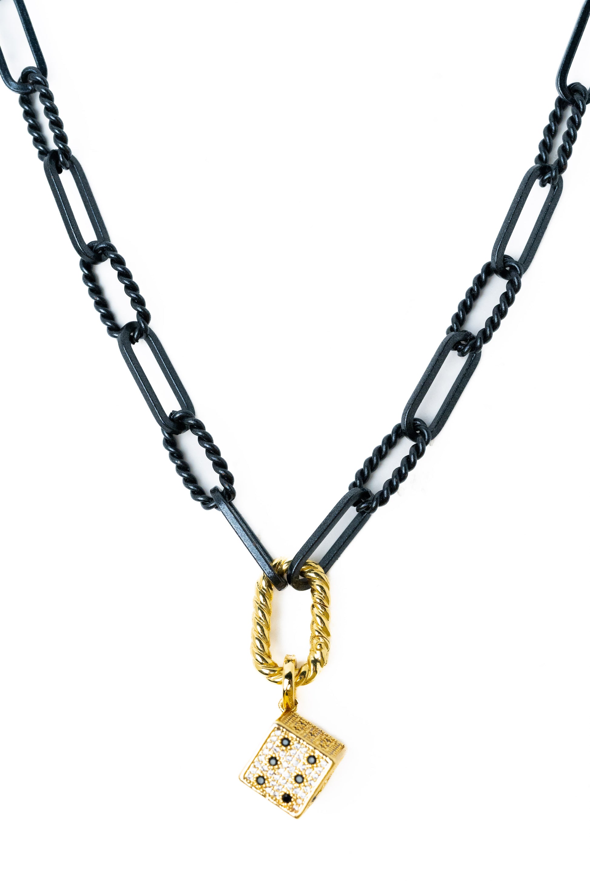 Vegas Baby Necklace - Gold Metallic Black
