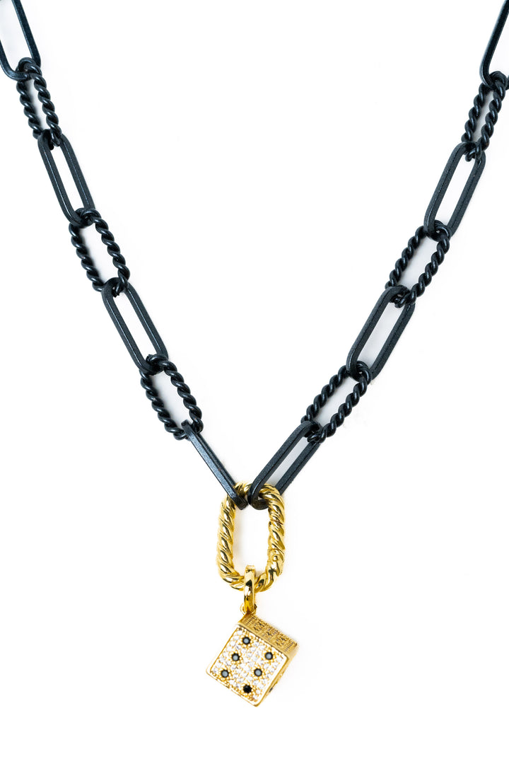 Vegas Baby Necklace - Gold Metallic Black