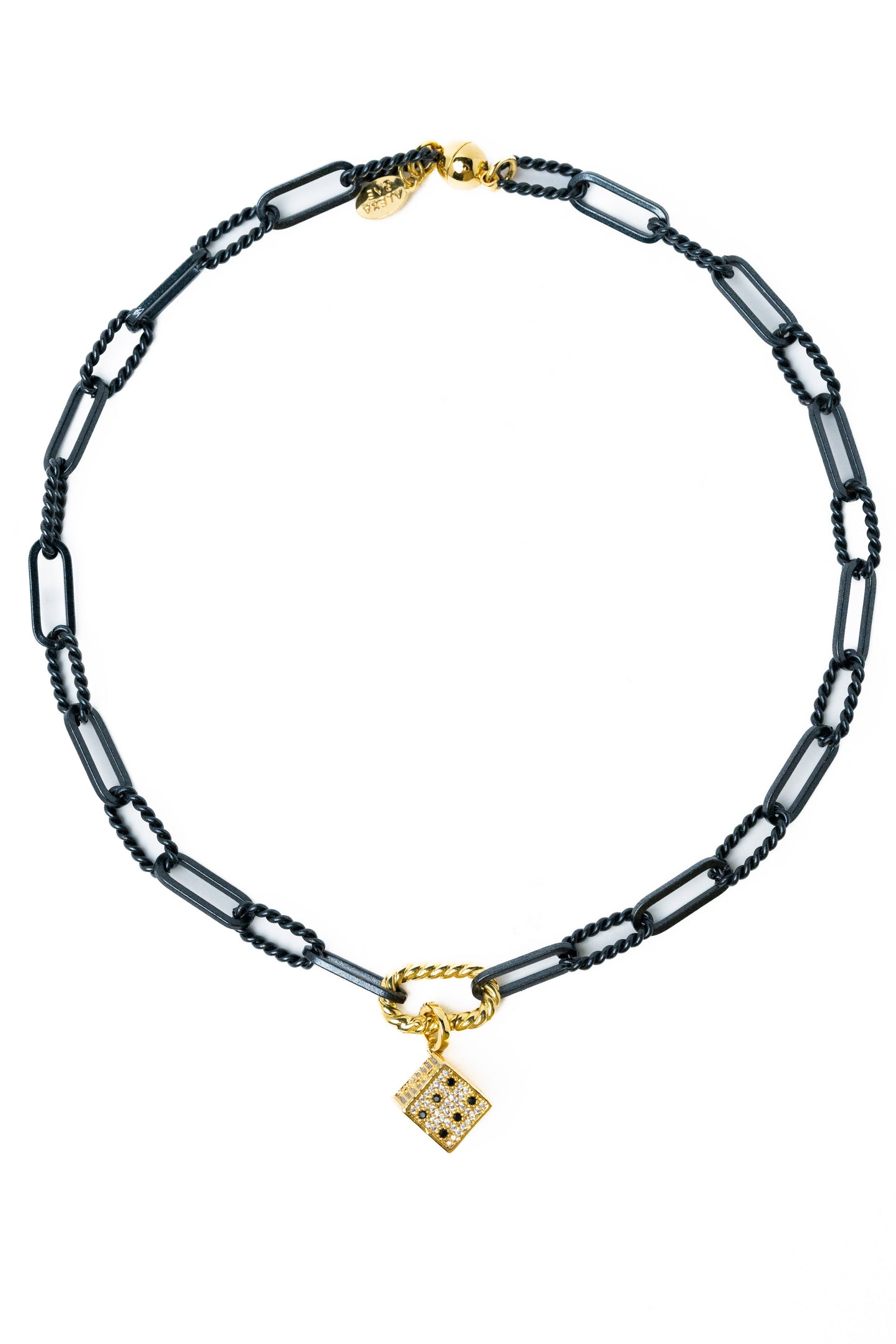 Vegas Baby Necklace - Gold Metallic Black