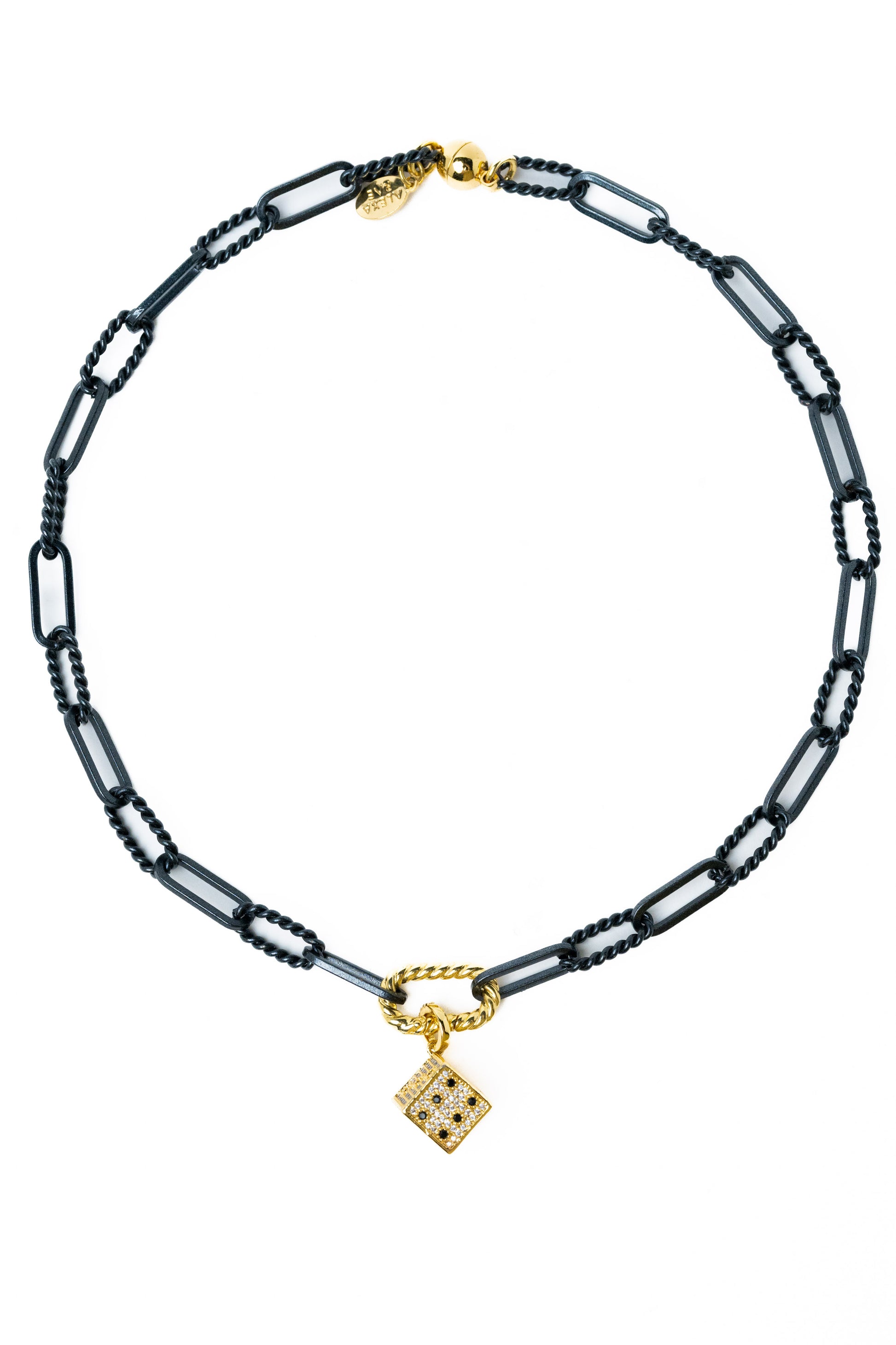 Vegas Baby Necklace - Gold Metallic Black