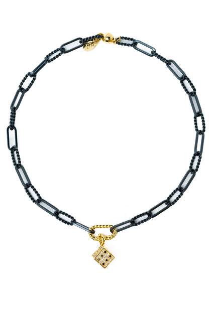 Vegas Baby Necklace - Gold Metallic Black