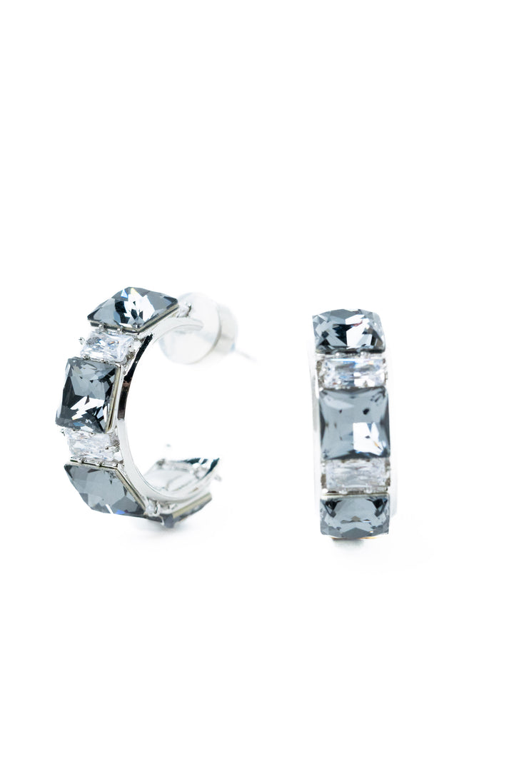 Leslie Earrings - Silver Smokey