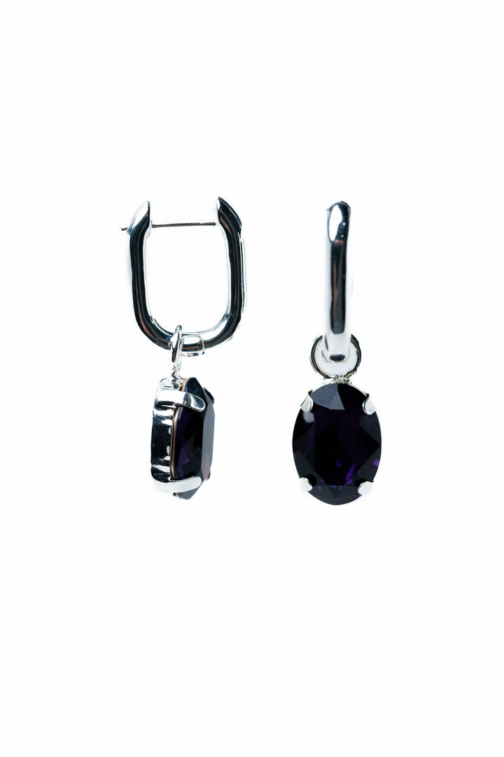 Island Earrings - Liquid Metallic Pearl White Purple