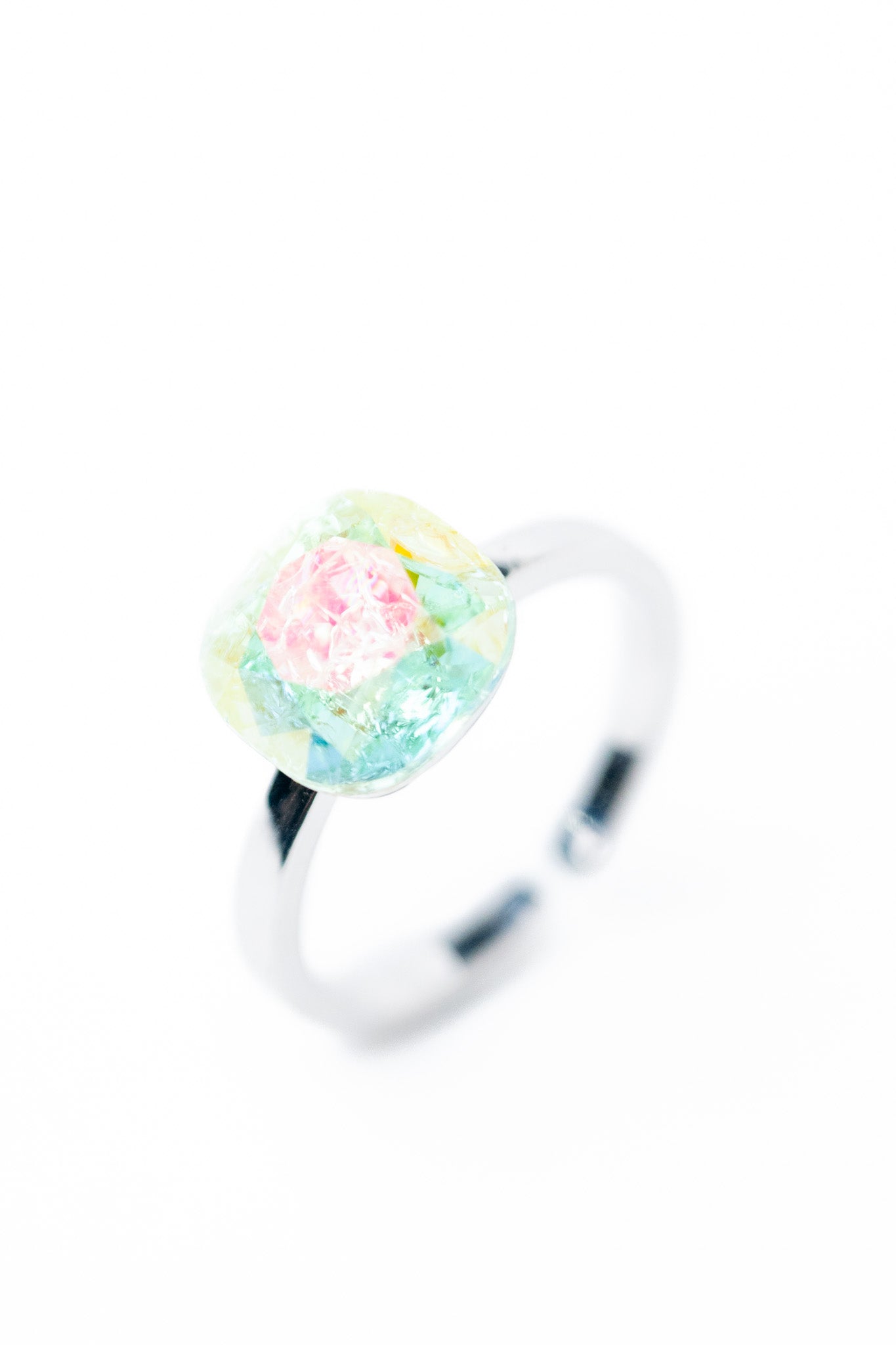 Mini Kat Ring - Silver Pineapple Frost
