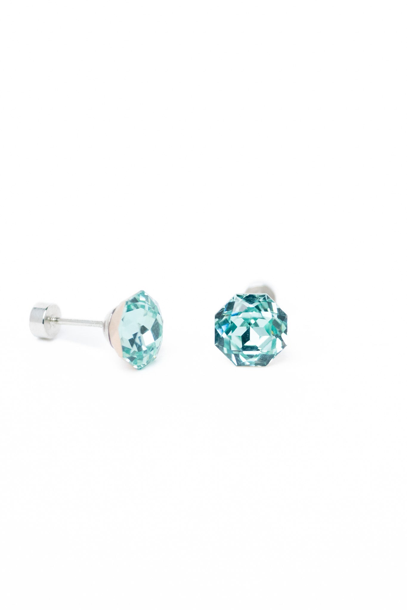 Prim Earrings Hexagon - Silver Ocean