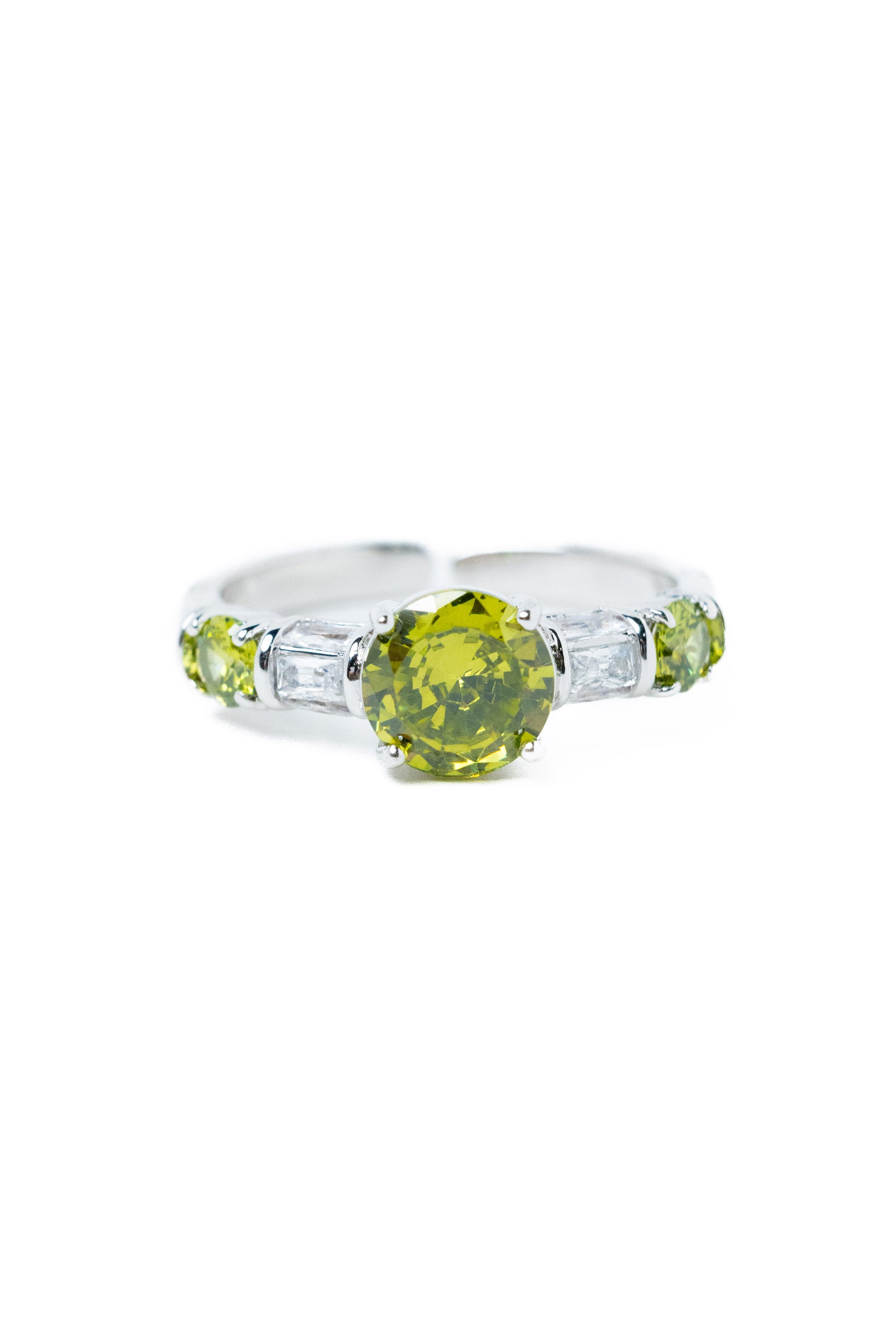 Crystal Glory Ring - Silver Olive