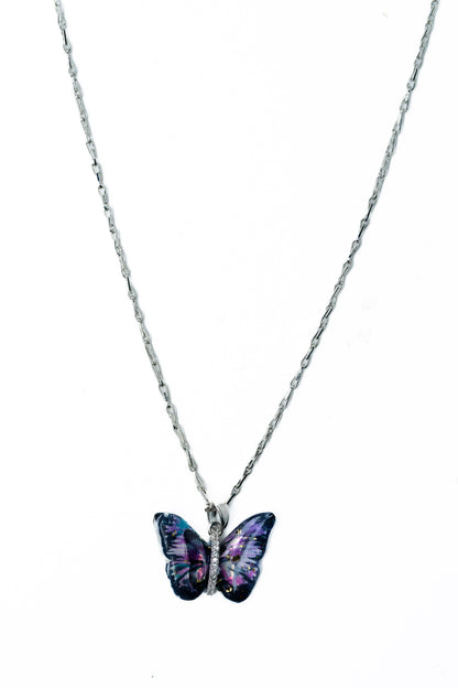 Berry Butterfly Necklace - Black Mystic