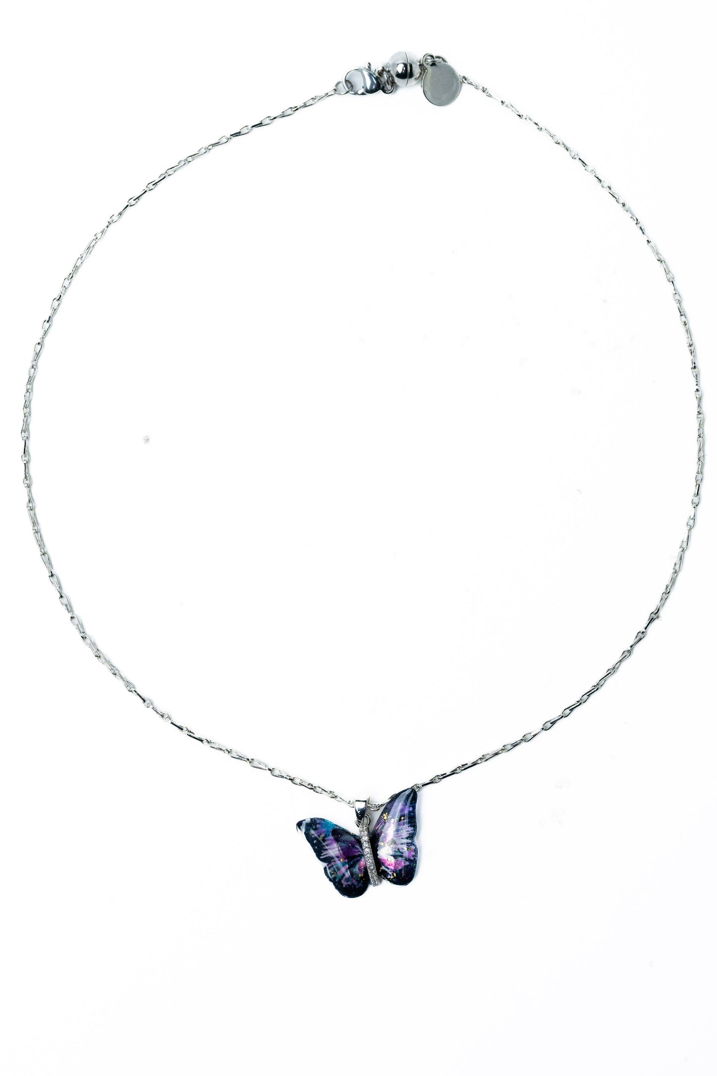 Berry Butterfly Necklace - Black Mystic