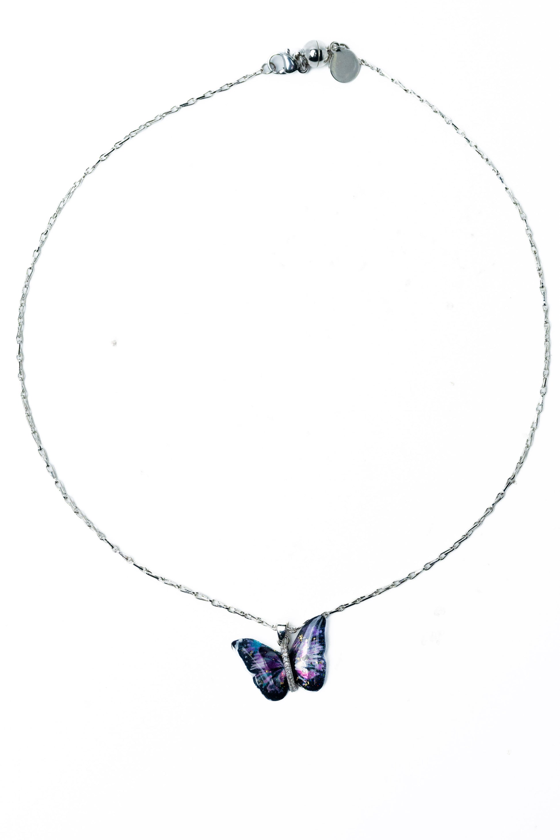 Berry Butterfly Necklace - Black Mystic