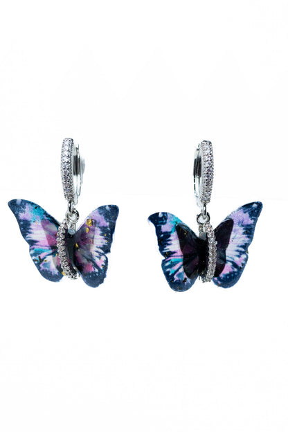 Berry Butterfly Earrings - Black Mystic