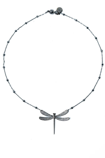 Dragonfly Necklace - Gunmetal