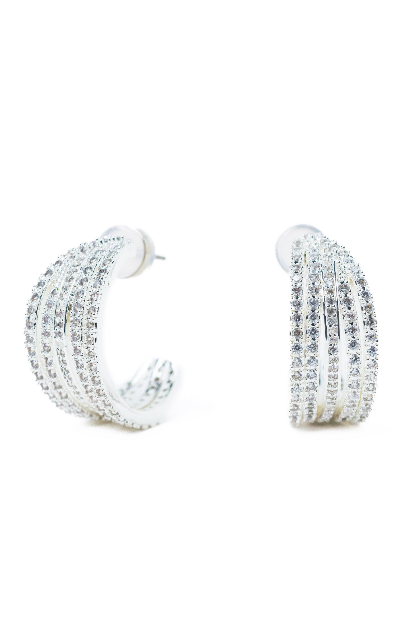 In The Summertime Earrings - Liquid Metallic Pearl White