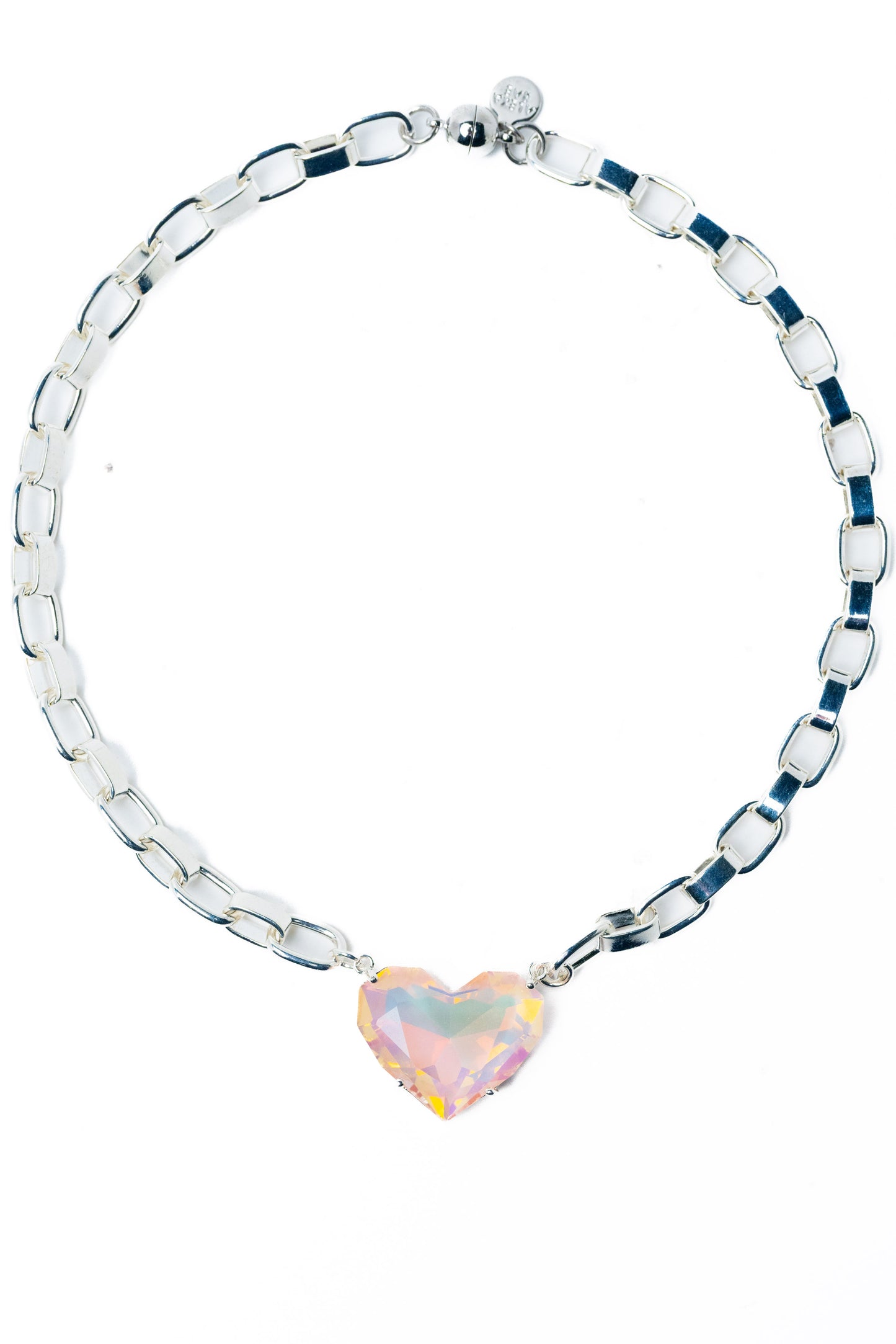 Summer Love Necklace - Liquid Metallic Pearl White Pink AB