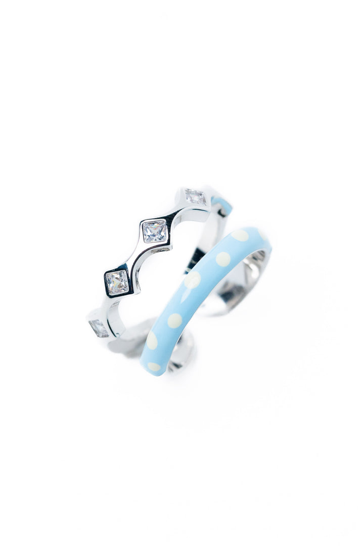 Chloe Ring - Silver Sky White