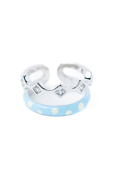 Chloe Ring - Silver Sky White