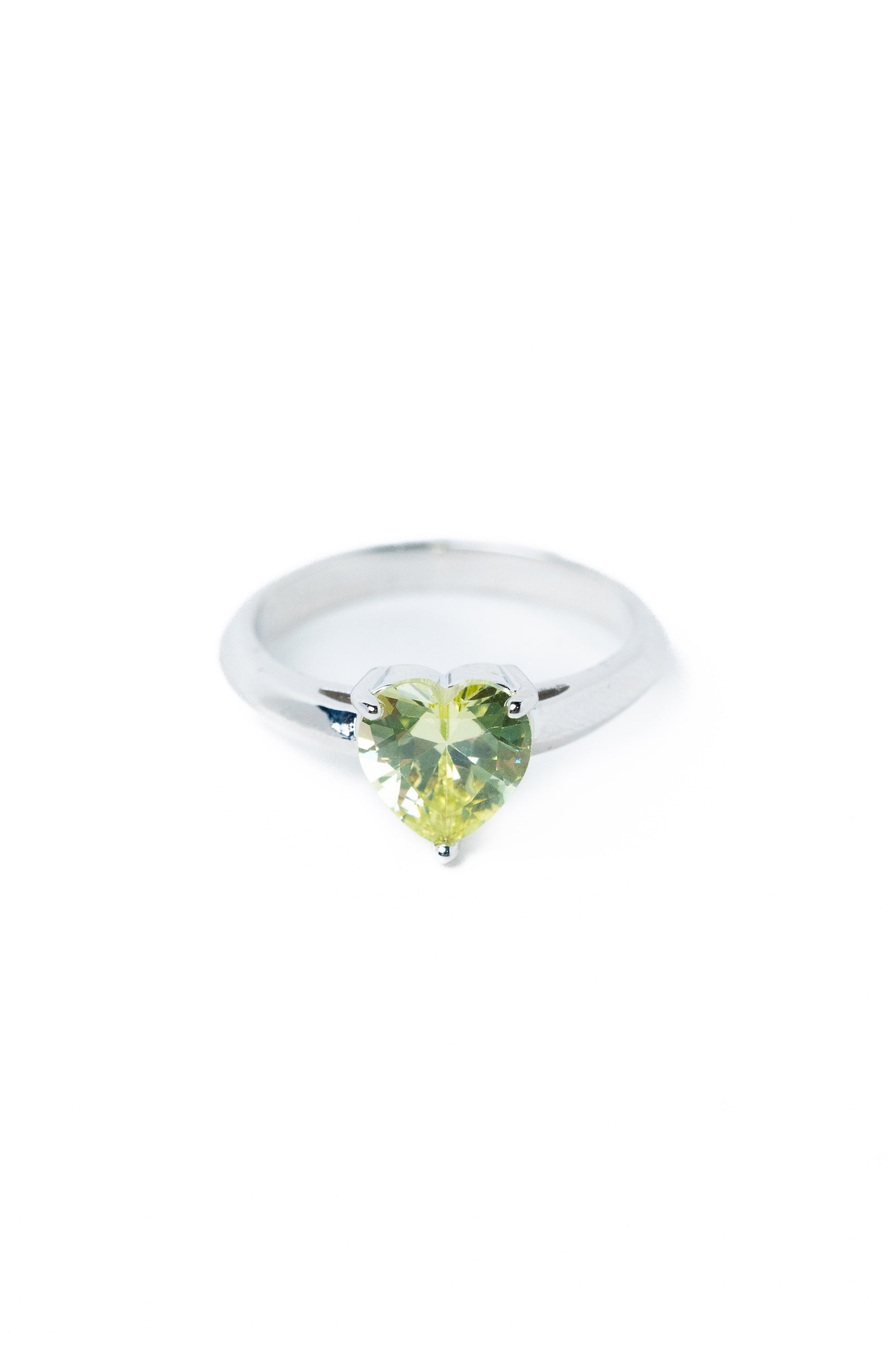 Crystal Heartbeat Ring - Silver Mist