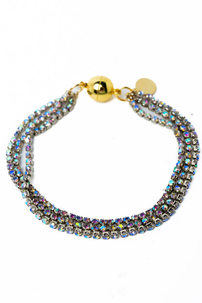 Stitches Bracelet - Metallic Linen AB