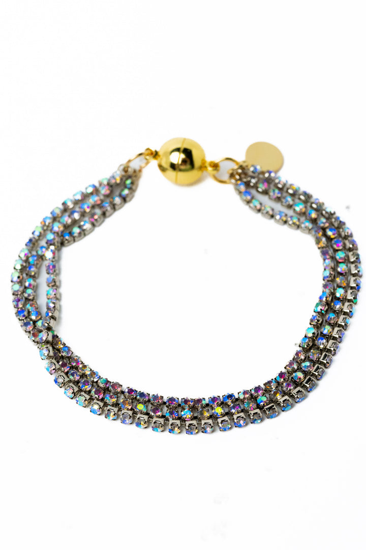 Stitches Bracelet - Metallic Linen AB