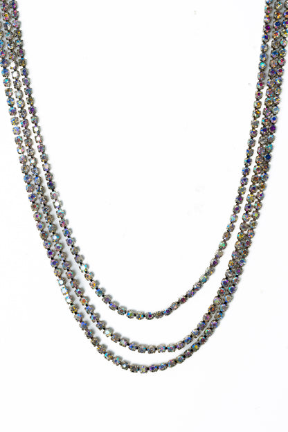 Stitches Necklace - Metallic Linen AB