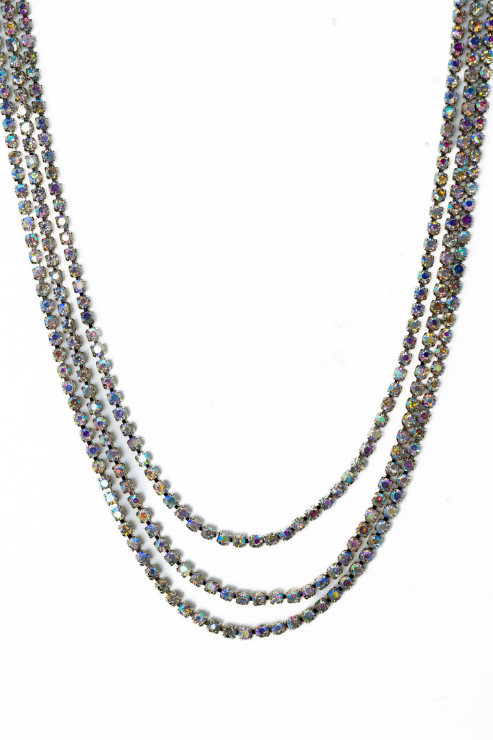 Stitches Necklace - Metallic Linen AB