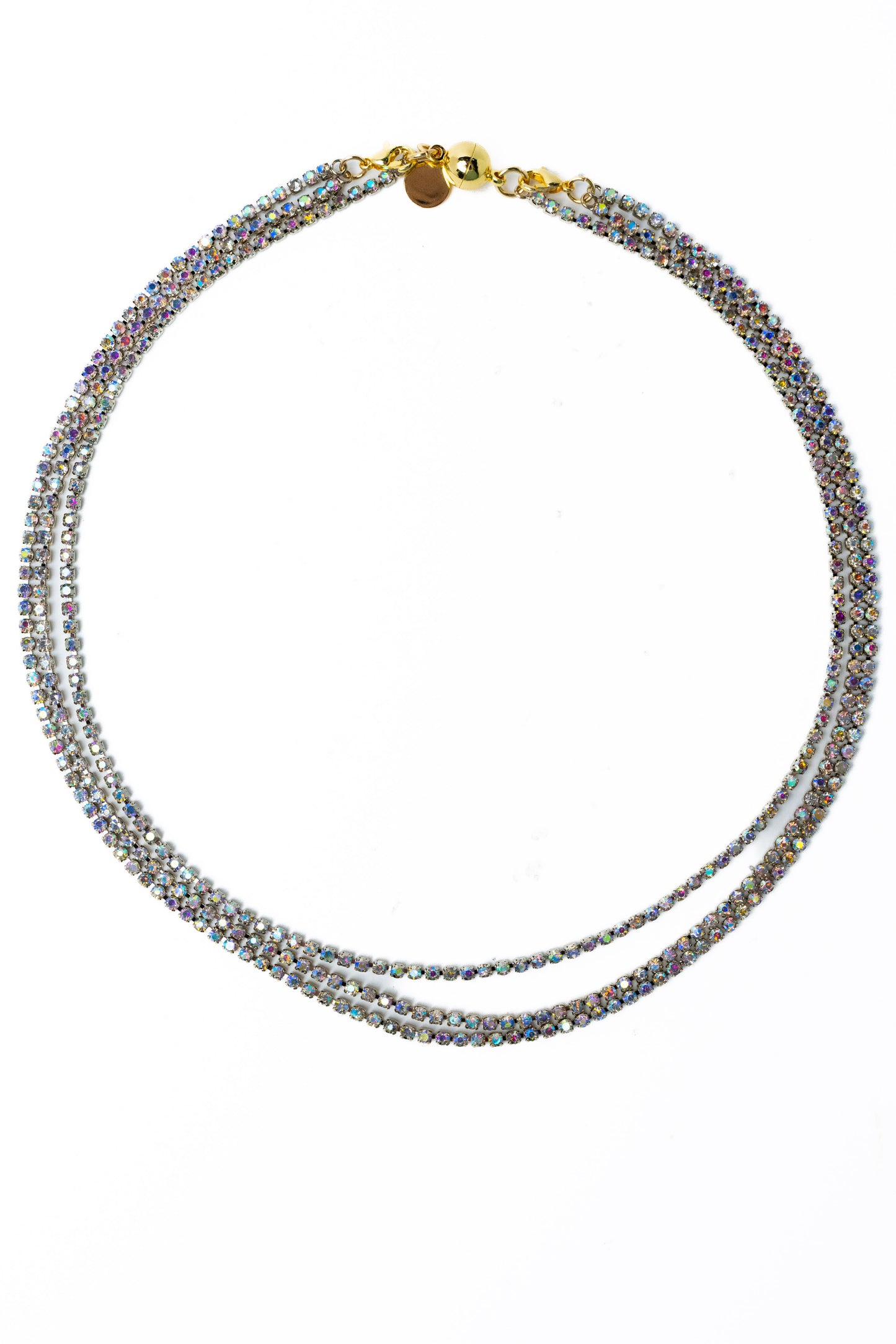 Stitches Necklace - Metallic Linen AB