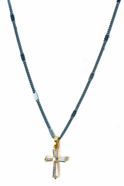 Hannah Necklace - Gold Storm Blue