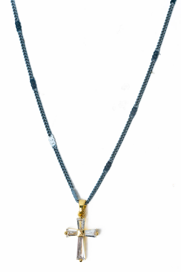 Hannah Necklace - Gold Storm Blue