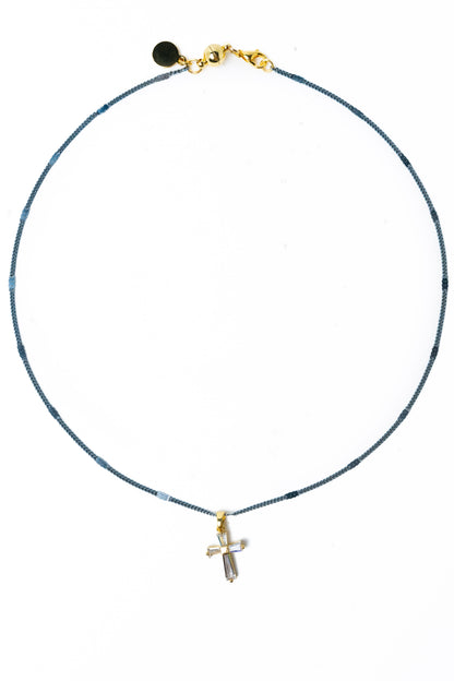 Hannah Necklace - Gold Storm Blue