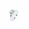 A Higher Place Ring - Liquid Metallic Pearl White Pale Yellow