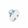 A Higher Place Ring - Liquid Metallic Pearl White Aquamarine