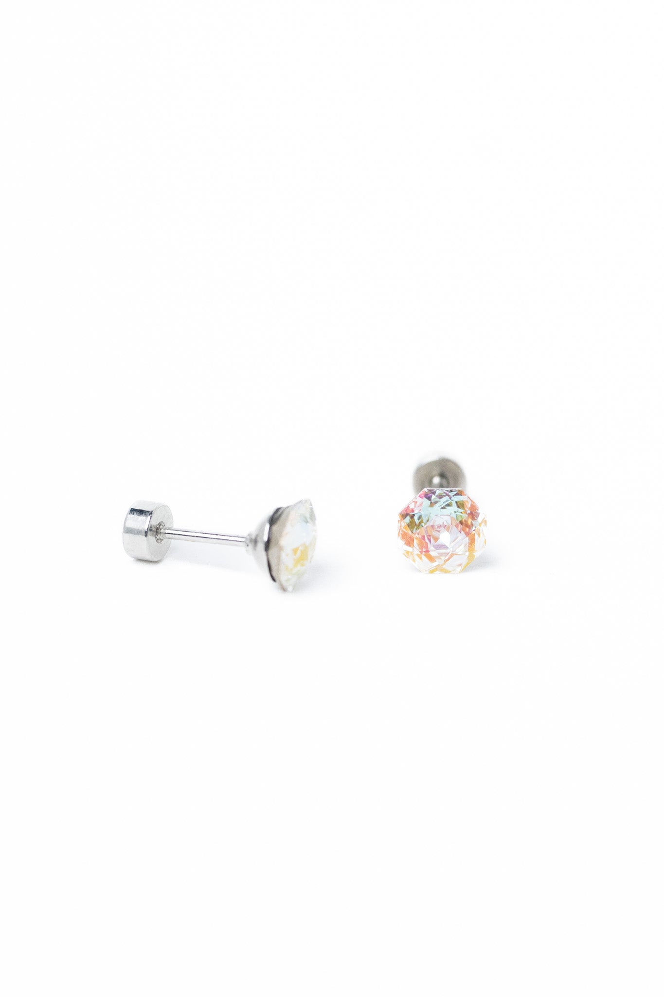 Prim Earrings Hexagon Small - Silver Mist