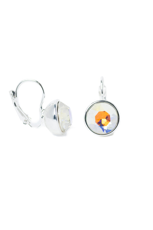 Madrid Earrings Small - Liquid Metallic Pearl White